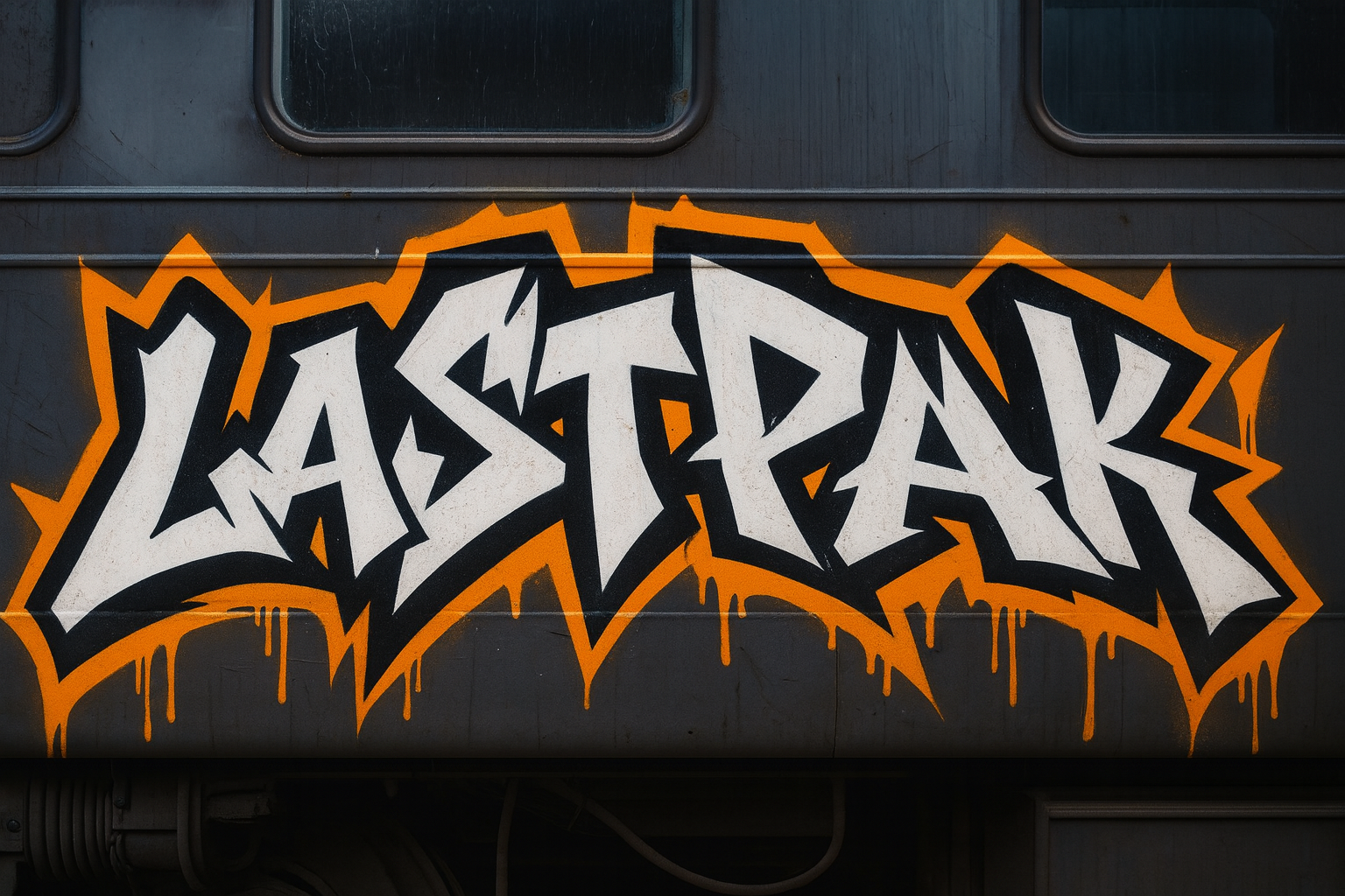 Lastpak op de graffiti trein